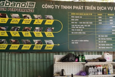 BẢNG GIÁ DỊCH VỤ RỬA XE